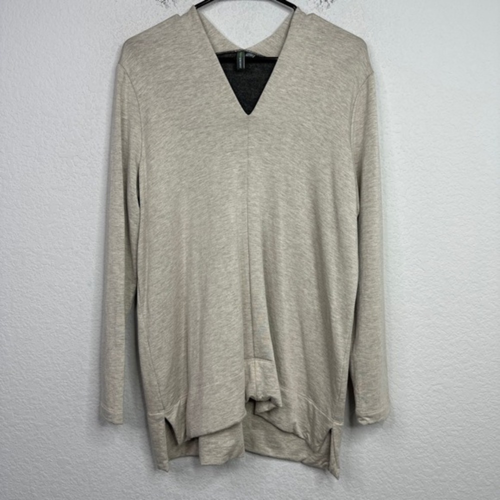 Shannon Passero Shirt Womens XL Beige Long Sleeve Neutral Minimalist Athleisure